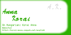 anna korai business card